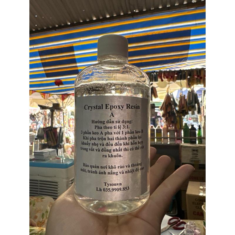 Keo Epoxy Resin 750g (Bộ 2 chai A + B) đổ khuôn, mô hình, phủ bóng bề mặt bàn, tạo kiểu,...