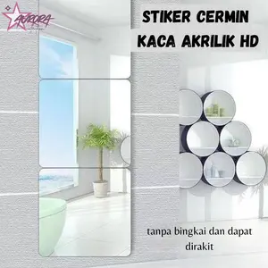[auroracollect] Sticker dinding Cermin 3D Stiker Kaca Akrilik Lengkap Dengan Perekat Wallpaper Mirror Kamar Mandi / Cermin dinding kaca akrilik,cermin 3D tempel kaca anti pecah