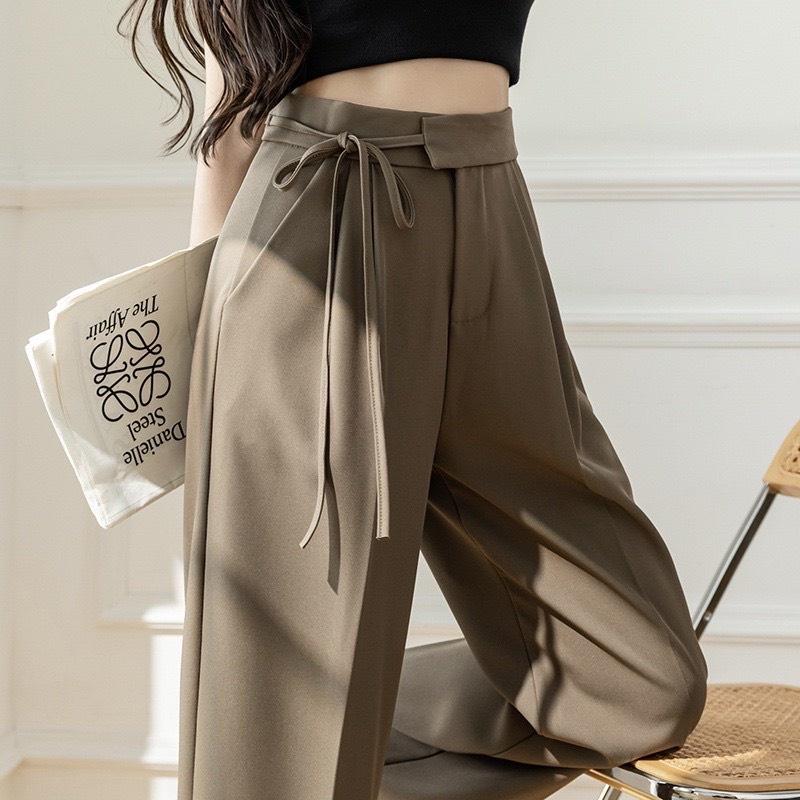 Product Introduction of (Quần Nữ) Quần ống rộng thắt dây nơ vải Ruby cao cấp dài 100cm siêu hot M015 Pants Denim 30