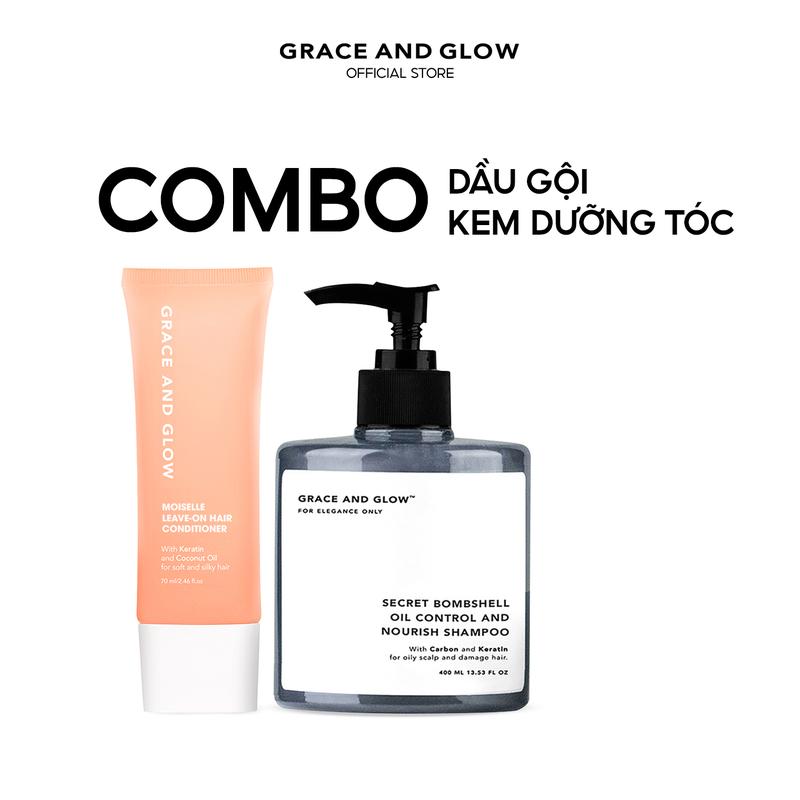 2 in 1 Combo Dầu gội Secret Bombshell 400ml và Dầu xả khô Grace and Glow 70ml Detox Dưỡng Tóc
