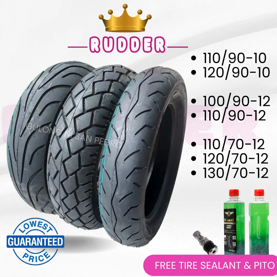 Rudder Tubeless Tire 100/90-12, 110/90-12, 110/70/12, 120/70/12, 130/70/12, 120/90-10, 110/90-10