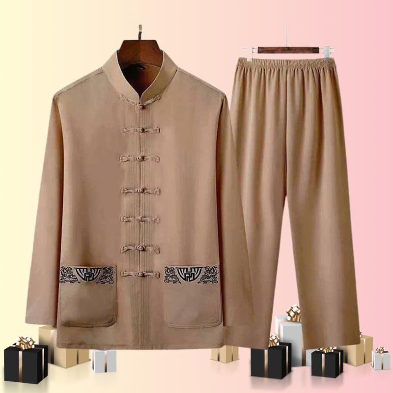 (  N1 )Bộ đũi trung niên nam cho Bố và Ông, Sét bộ đũi thêu sang trọng và quý phái, mặc ở nhà, đi chơi, đi lễ, đi chùa - Áo, Menswear Áo Quần set  đồ set  đồ