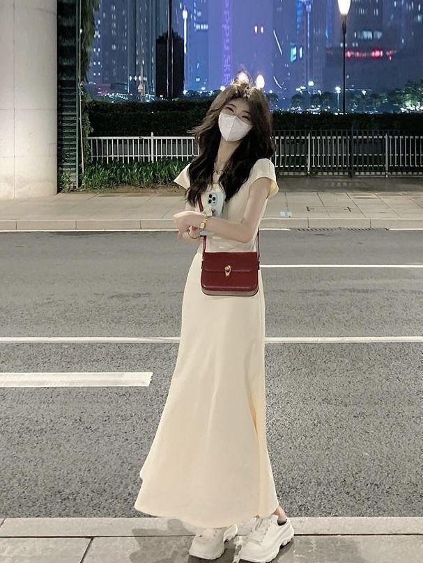 Product Introduction of Váy Màu Xám Phong Cách Pháp, Ngoại Cỡ, Thiết Kế Tiệc Trà Cổ Vuông, Váy Dài Bó Sát Eo, Hàng Mới Về, Dành Cho Phụ Nữ, Thích Hợp Cho Mùa Hè 9