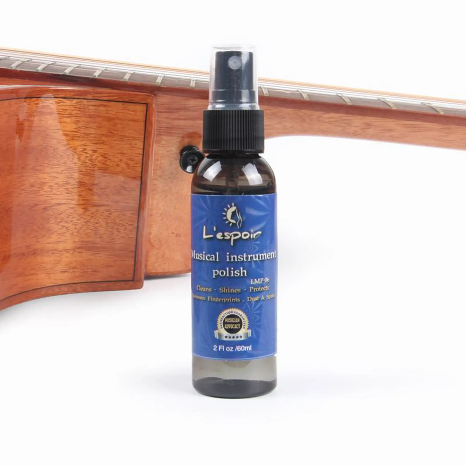 Segiyi 60ML Guitar Brightening Spray Restore Gloss Long Lasting Effective Large Capacity Anti-oxidation Cleaning Guitar Care Musical Instrument Panel Cleaner for Guitarist