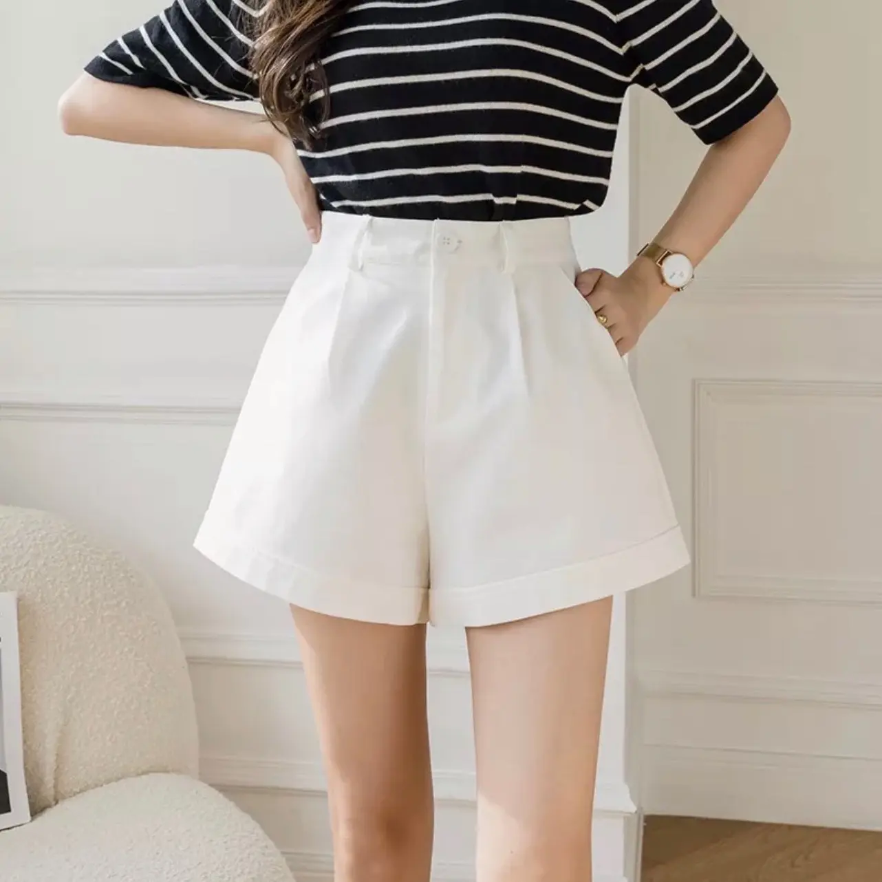 Quần Short Gập Gấu Cá Tính ms1017 Nữ Pants Nữ Women Màu Đen | BigBuy360 - bigbuy360.vn Quần Short Gập Gấu Cá Tính ms1017 Nữ Pants Nữ Women Màu Đen | BigBuy360 - bigbuy360.vn