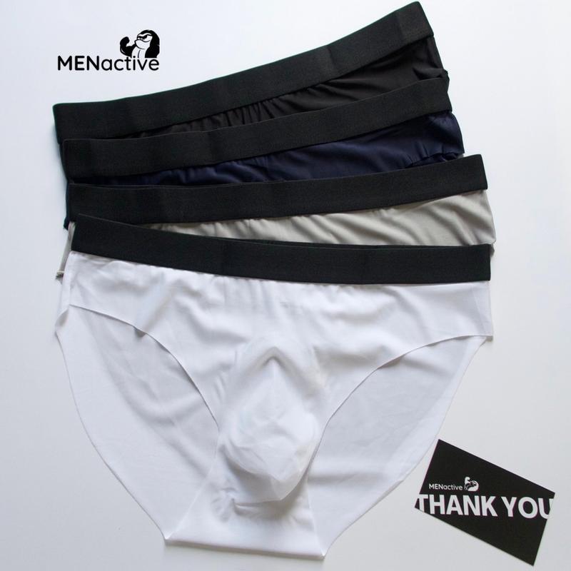 COMBO 4 quần lót nam tam giác thun lạnh Menactive, mỏng, nhẹ không viền QT04 Menswear Boxer Sịp