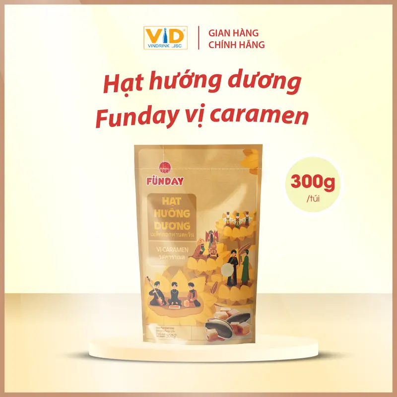 Combo 10 gói Hướng Dương Funday Nguyên Vị/Caramen Loại 40g, 100g, 300g 4