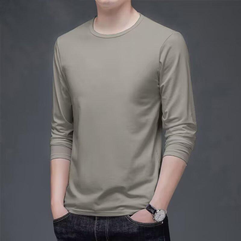 Product Introduction of T Shirt for Men Fashion Brand Ins Cotton Loose Long Sleeve Men's Top Clothing Coat round Neck Loose Pullover Autumn and Winter All-Matching National Fashion 18