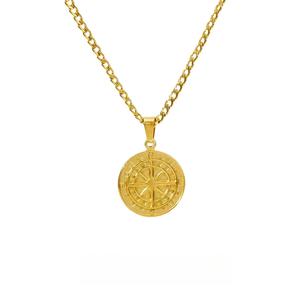 Kalung Keluli Titanium, Lapisan Berganda, Reka Bentuk Kompas, Niche dan Diperibadikan, Sesuai untuk Hadiah Jewelry Necklaces baddies  chain