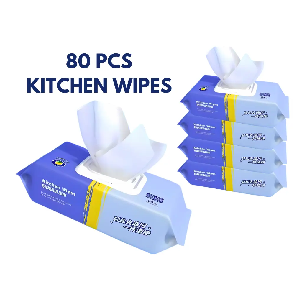 80 Pcs Kitchen Wet Tissue Extra Large Thickened Degreasing Perfect For Removing Oil Wet Wipes Cleaning