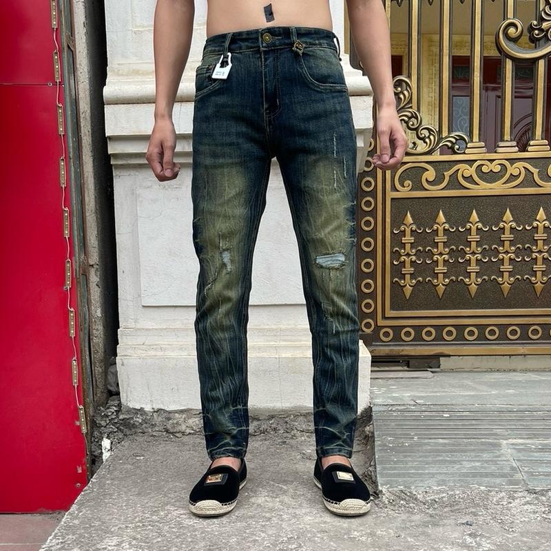 Quần jeans nam Siêu Cấp HU1977 rách nhẹ màu bẩn cực đẹp  ( ảnh thật tự chụp, miễn ship ) Menswear