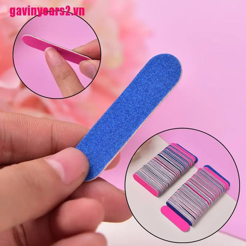 Set 100 dũa mini Nailbox 2 mặt chuyên dụng loại 1 cứng bền TUNAIL gel gắn 4