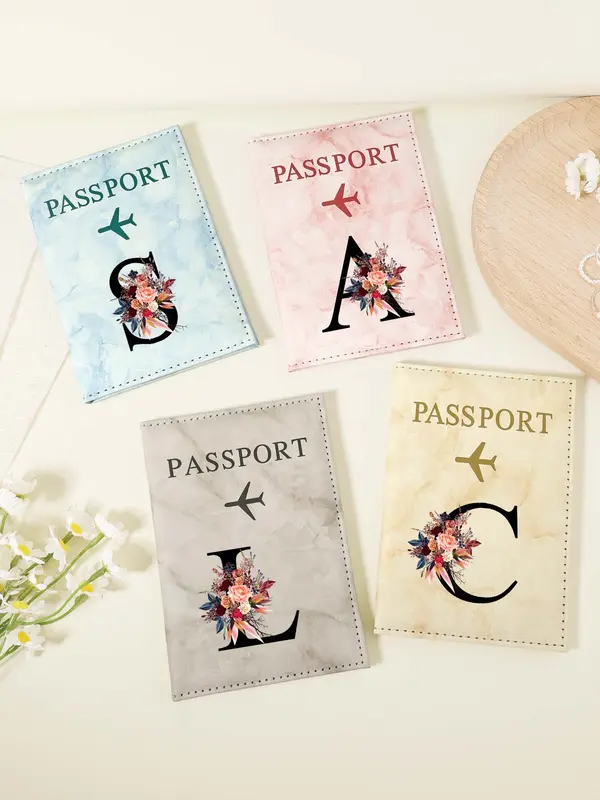 Fashionable Flower Pattern Passport Case, Multi Card PU Passport Cover with Twist Closure, Simple Casual Fashionable Travel Accessories for Women & Men 4