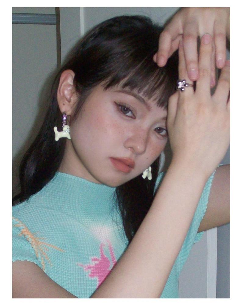 Product Introduction of Dog Eardrops Earrings Heart-Shaped Zircon Niche Earrings Ornament woman gelang  tangan 5
