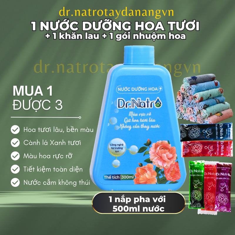 Nước dưỡng hoa tươi Dr Natro - Giữ hoa tươi lâu 3 - 4 tuần - Màu sắc hoa bền đẹp gấp 3 - 5 lần - Chai 300ml