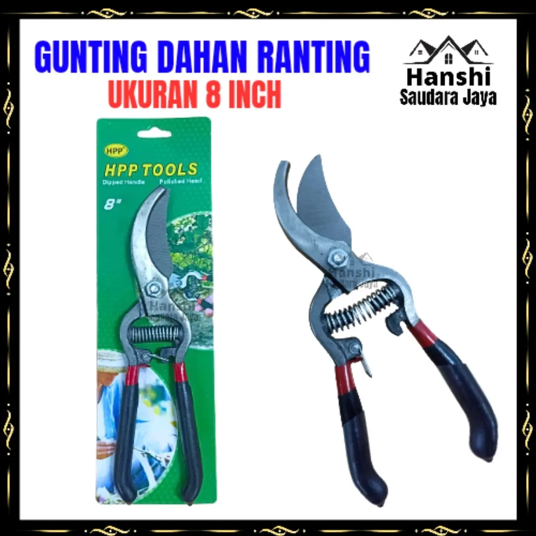 Gunting Dahan Ranting Rumput Bunga Tanaman 8 Inch HPP Pruning Shear 8 Inch