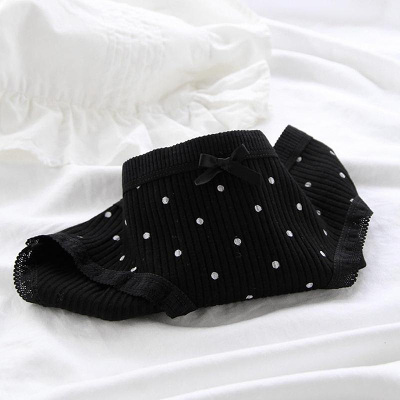 Womens Hipsters Lace Trim Bows Panties with Animal Zebras Print Breathable Cotton Middle Waist Underwear Briefs 2