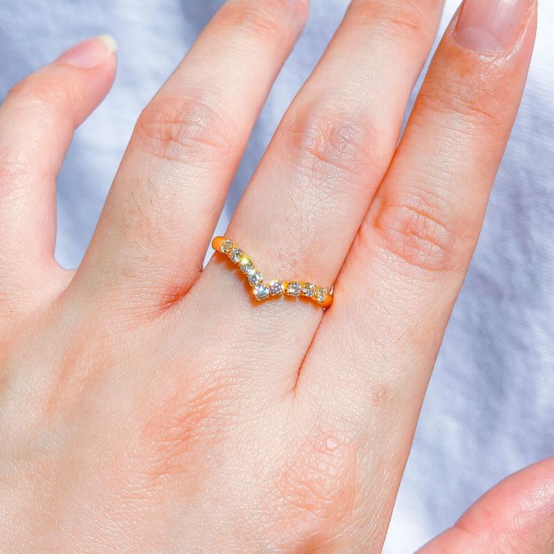 Cincin aurel V permata kadar 16k 4
