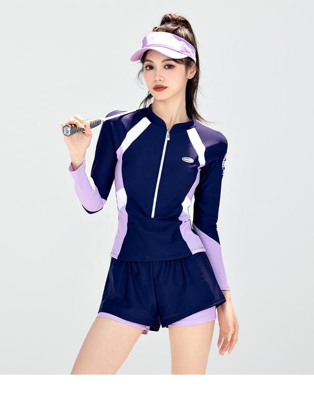 Product Introduction of Swimsuit Women's Split Hot Spring 2023 New Popular High-Grade Conservative Surfing Summer Long Sleeve Sun Protection Swimming Suit Students 13