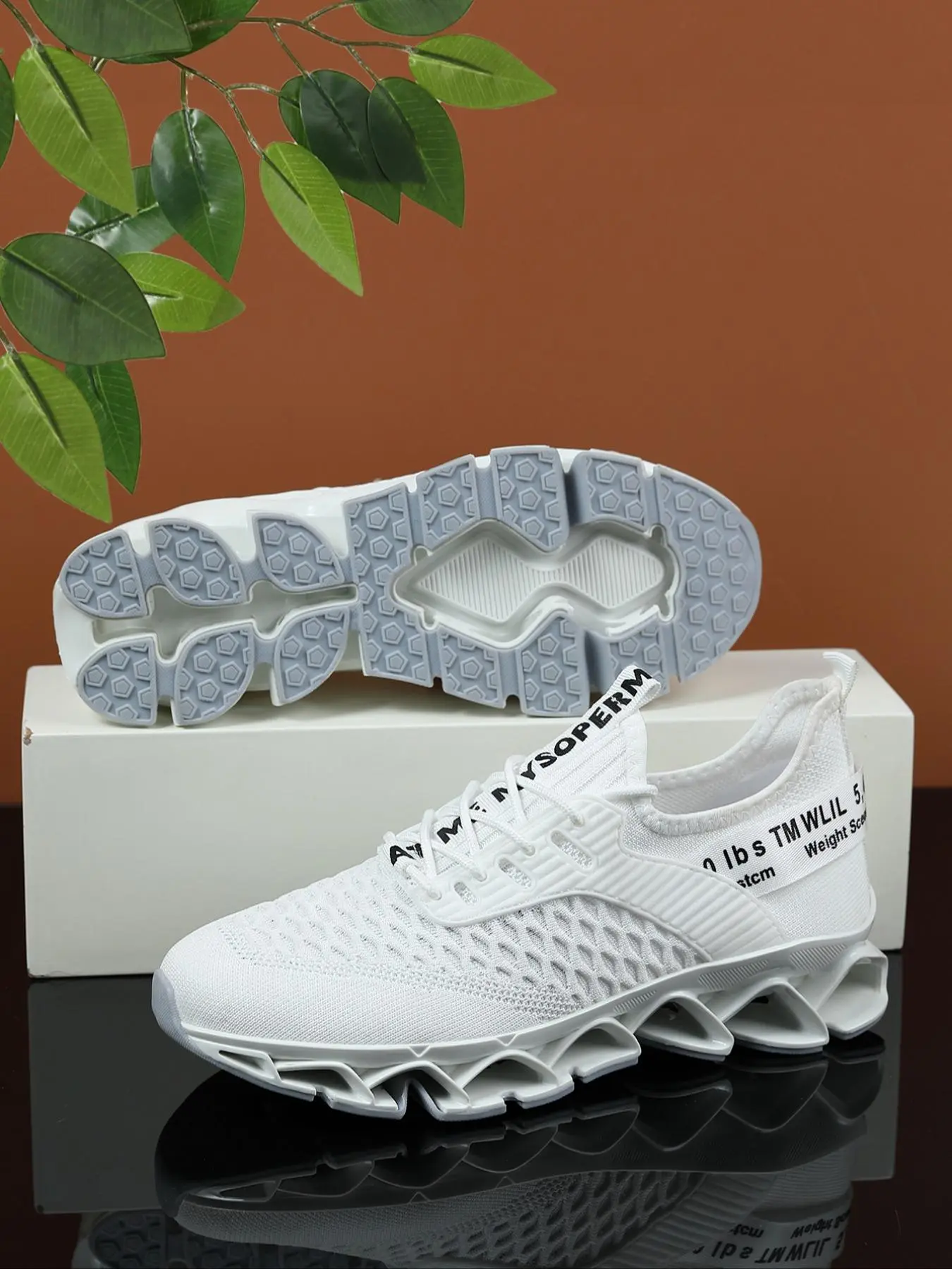 Men's Fashionable Letter Label Design Lace Up Low Top Sneakers, Casual Breathable Comfortable Sports Running Shoes, Male All-match Round Toe Shoes for Daily Wear