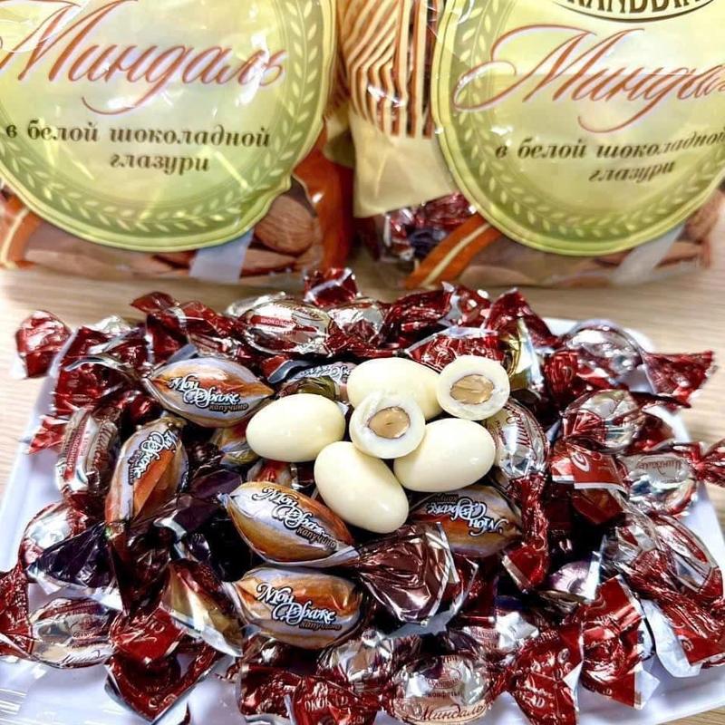 Kẹo hạnh nhân socola trắng nga chính hãng Snack Food 450g