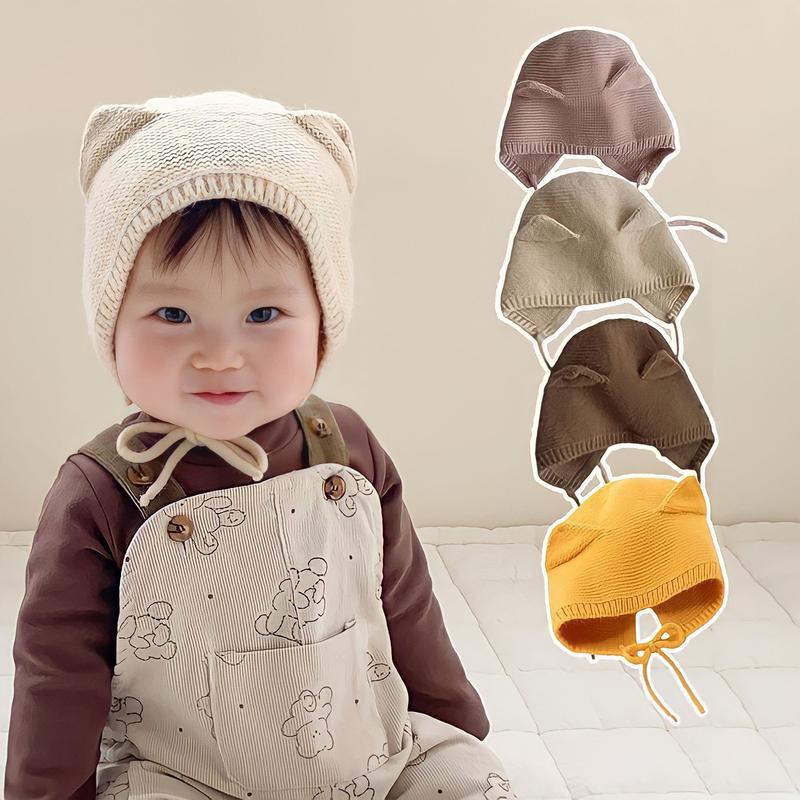 Mũ len Tai mèo có dây buộc dễ thương ấm áp cho bé từ 5-18tháng tuổi Nón tai mèo