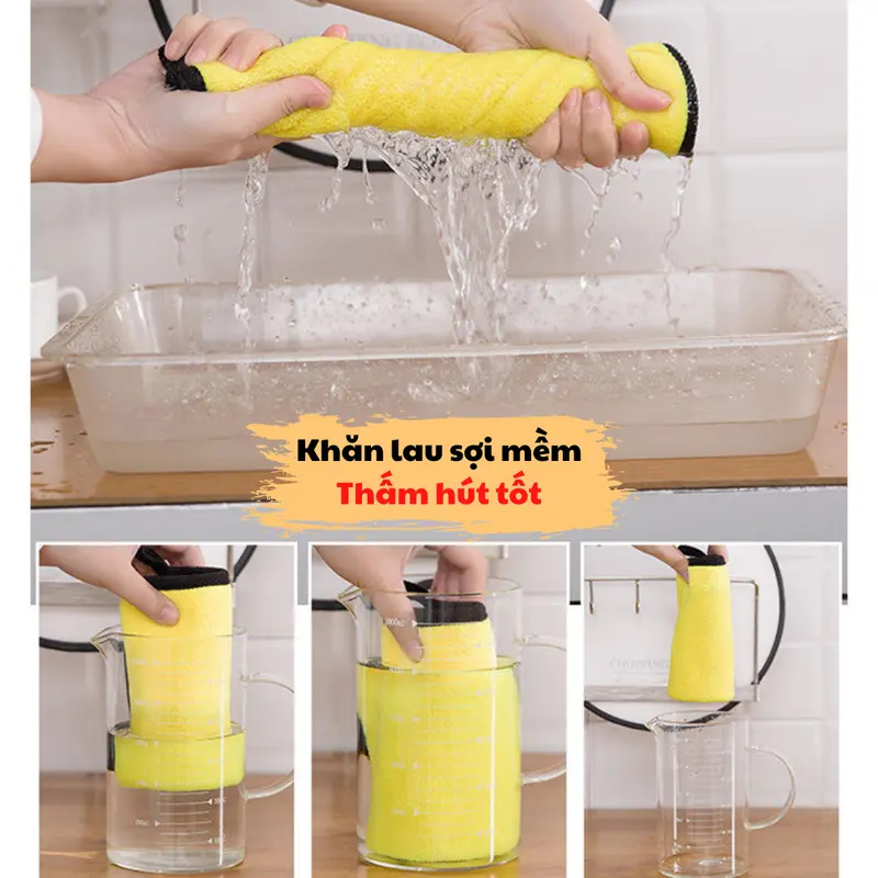 Khăn Lau Đa Năng Loại Dày Hai Lớp PKXH68 Siêu Thấm Không Đổ Lông Dùng Lau Xe Ô Tô Xe Hơi Có Thể Tái Sử Dụng Kích Thước 30 x 40cm Phụ Kiện 7