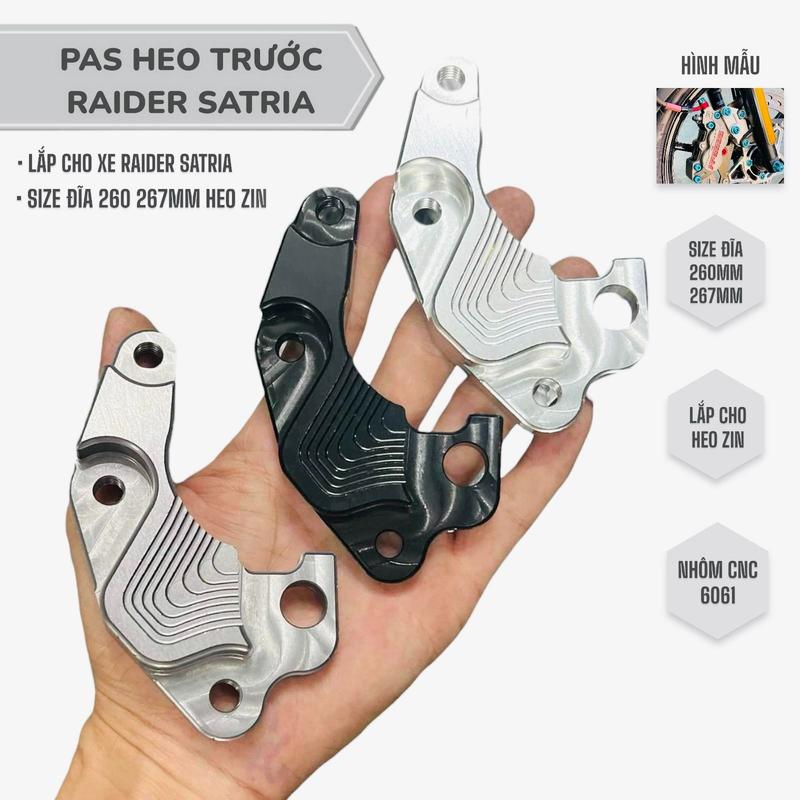 Pas heo trước Raider Satria size đĩa 260 267mm heo zin nhôm cnc nguyên khối