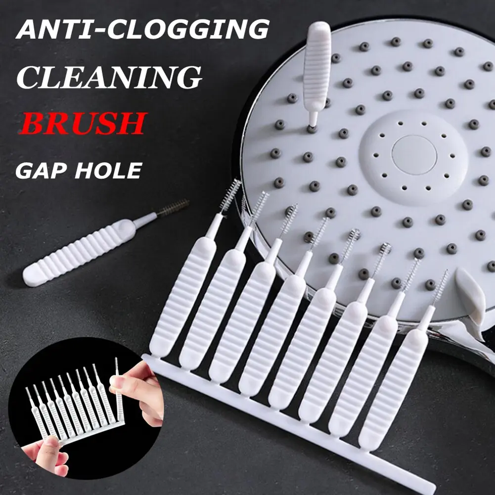 Đầu Vòi Hoa Sen, 10 Cái / bộ, Bàn Chải Làm Sạch Khe Hở, Rửa, Chống Tắc Nghẽn, Bàn Chải Nhỏ, Bàn Chải Làm Sạch Khe Hở Lỗ Chân Lông Silicone