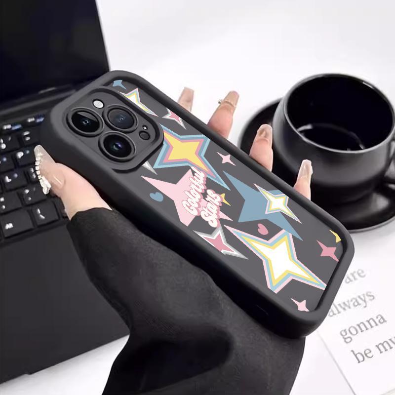 Casing Kamera Pro untuk VIVO Y17 X50 Lite Y01 Y02 Y02A Y02t Y03 Y10 Y10 T1 Y11s Y12 Y12a Y12s Y15 Y15s Y15a Y15c Y16 Y17s Y18 Y18e Y19 Y1s Casing Lunak Bintang Keren Slikon untuk Ponsel 1