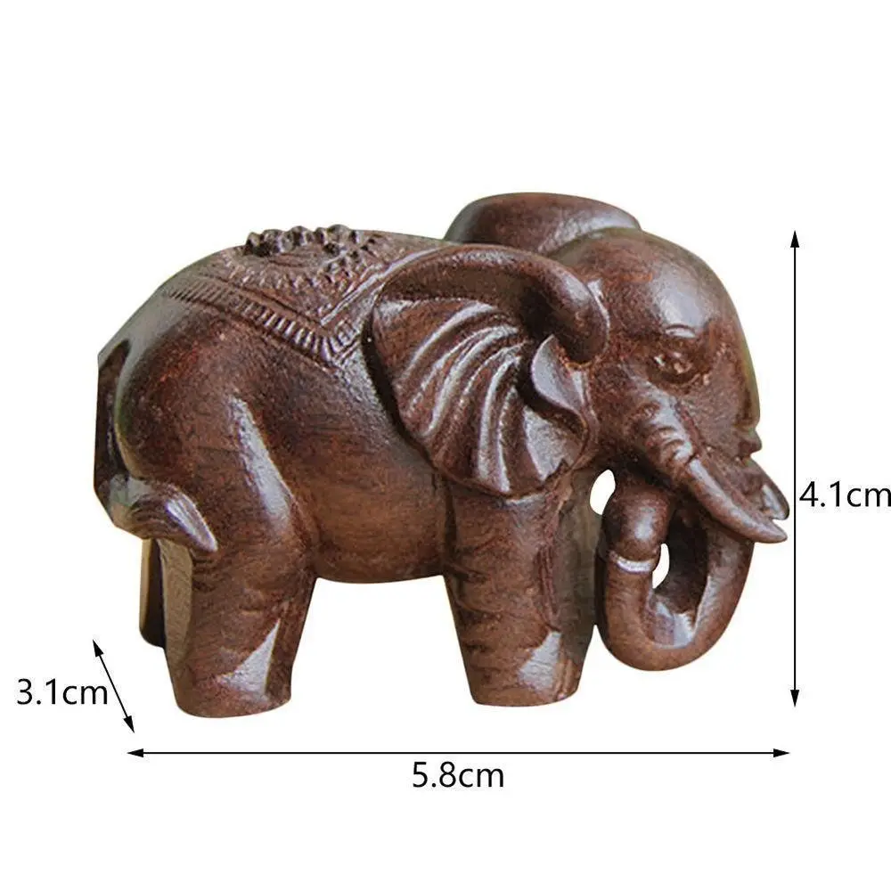 Elephant Statue Home Decor Fairy Garden Natural Wood