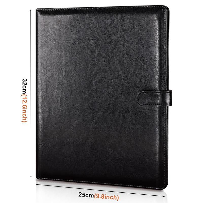A4 Pu Leather File Folder without Pen, 1 Count Magnetic Buckle Design Foldable Clipboard Writing File Folder with Pocket, Portable Stationery Supplies for Home and Office, Student Stationery 1