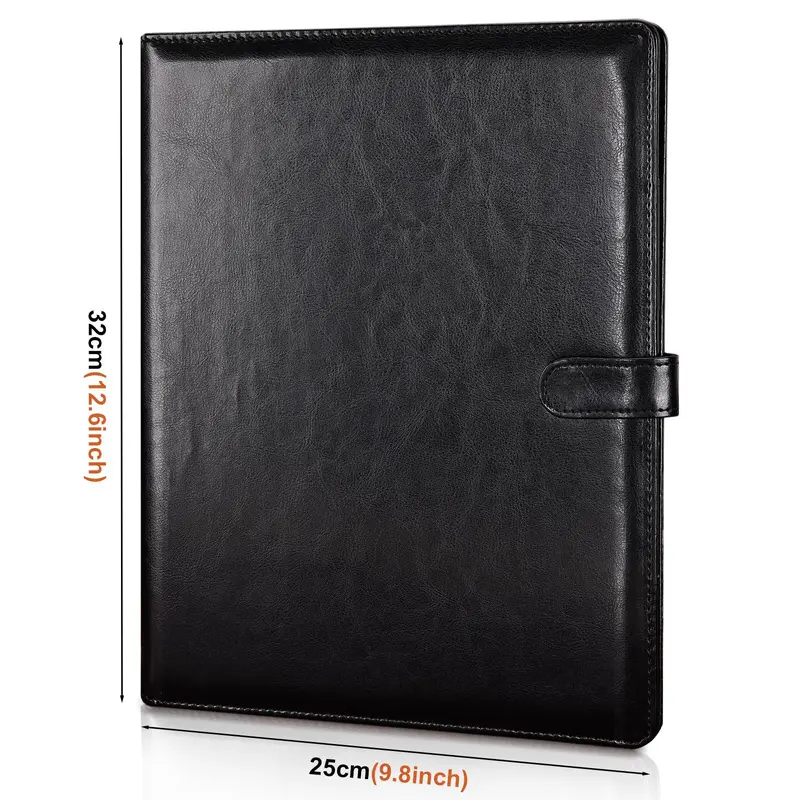 A4 Pu Leather File Folder without Pen, 1 Count Magnetic Buckle Design Foldable Clipboard Writing File Folder with Pocket, Portable Stationery Supplies for Home and Office, Student Stationery 1