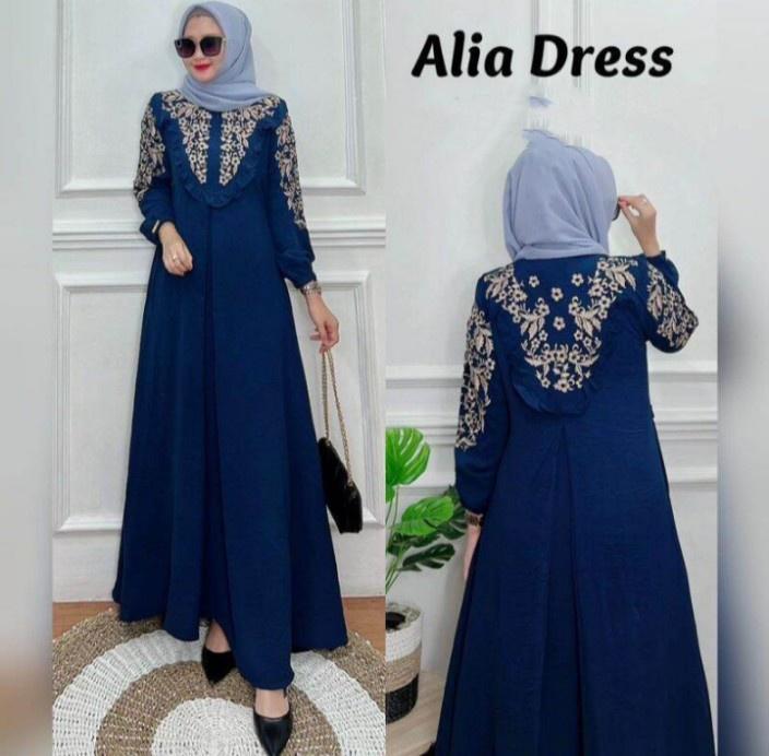 Pakaian Wanita Terbaru Bordir 2024 Gamis Alia dress 2