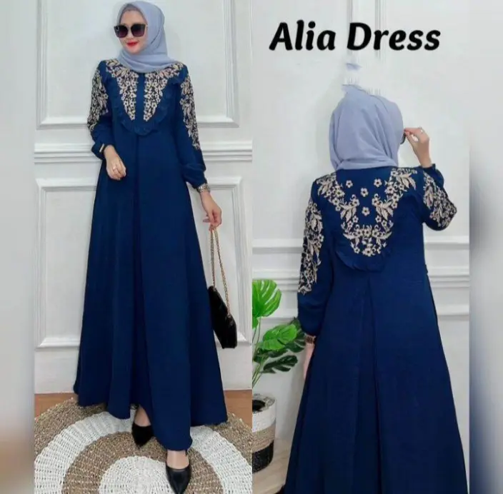 Pakaian Wanita Terbaru Bordir 2024 Gamis Alia dress 2