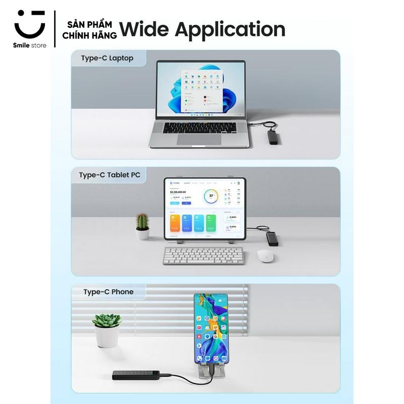 Box Ổ Cứng SSD M2 NVME / M2 SATA To USB Type-C 1