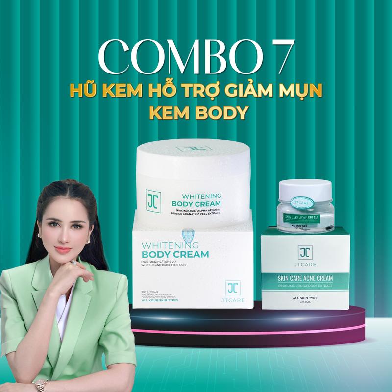 CB22 - Combo DA MỤN & SÁNG DA (JT01+JT04) -  Bộ đôi sản phẩm gồm: 1 hũ kem hỗ trợ giảm mụn, 1 kem body Nhã Lê - Chăm Sóc Da Skincare 0
