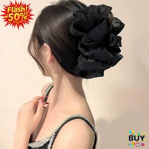 กิ๊บติดผม ขนาดใหญ่ ดีไซน์ฟองเมฆ สำหรับผู้หญิง สไตล์เกาหลี กิ๊บติดผม เรียบหรู สีพื้น เครื่องประดับผม สีดำ