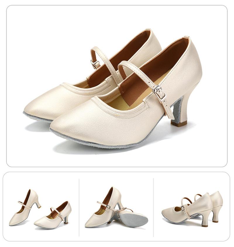 Product Introduction of Modern Dance Shoes for Women/Girls/Ladies Ballroom Latin Tango&Salsa Medium Heels Dancing Shoes Training Sandal Closed Toe Heels 20