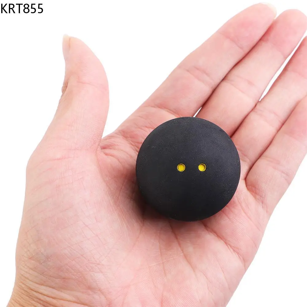 KRT855 Black  Training Tool Competition Squash Double Yellow Dot Rubber Balls Low Speed Ball Training Squash Ball Two-Yellow Dots Squash Ball