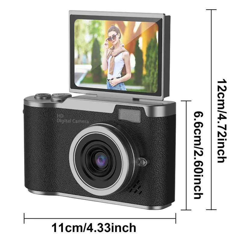 Hd Digital Camera, 180° Flip Screen Camera with Built-in Flash, Portable Camera for Photography & Vlogging, Ideal for Beginners, Live Streaming & Travel, Student Camera 1