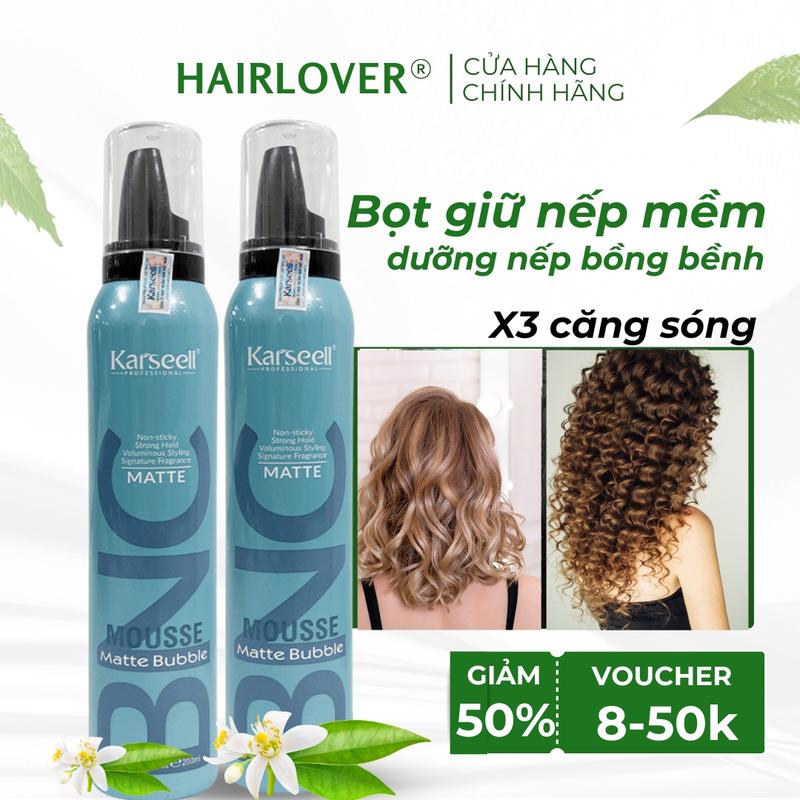 Gôm mềm giữ nếp tóc xoăn hippie xoăn sóng xoăn giả, keo bọt mềm tạo kiểu cố định tóc nữ làm phồng tóc Karseell BNC Mousse Nữ keo vuốt Women xịt giữ nếp tóc mousse giữ