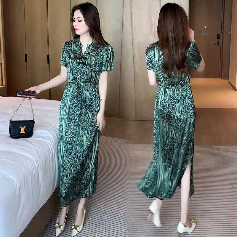 Product Introduction of Váy Mặc Mùa Hè, Cao Cấp, Thời Trang Mới Trung Quốc, Dành Cho Nữ, Thiết Kế Khóa Mới, Chống Lão Hóa, Váy Dài Trung Bình Thanh Lịch, Hàng Mới Về 3