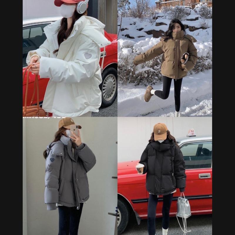 ÁO PHAO BÉO MŨ NẮP CÚC THÊU TYM DÁNG THƯỜNG MŨ LIỀN NAM NỮ