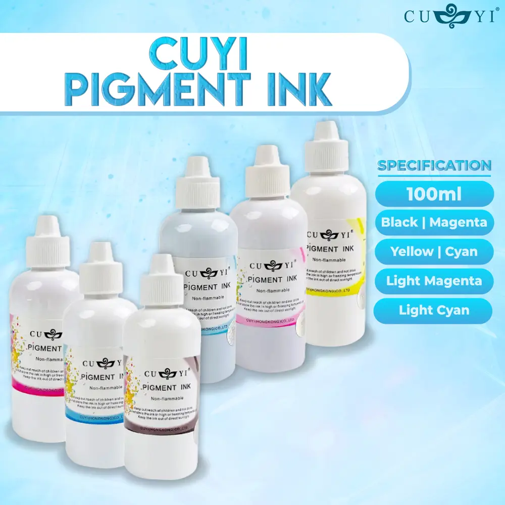 100ml CUYI Pigment Ink for Epson Printer Transfer Papers / Photo Paper (C/M/Y/K/LC/LM)