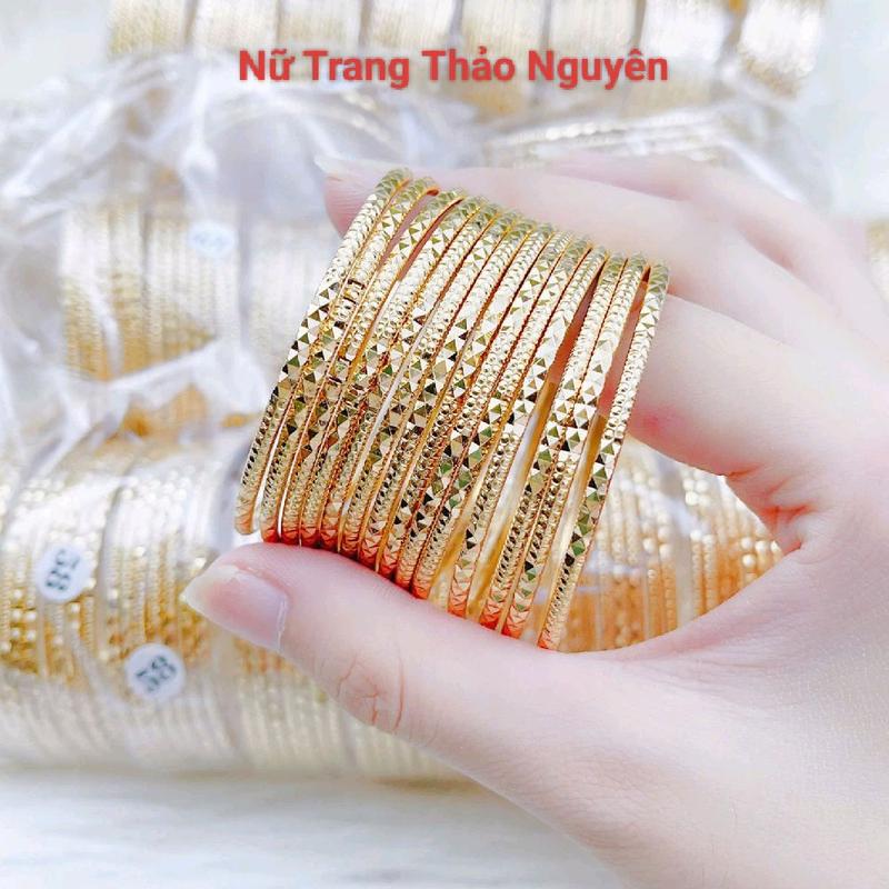 Vòng ximen Kim Cương khía sáng chạm máy 3D chất liệu đồng đỏ màu 750.