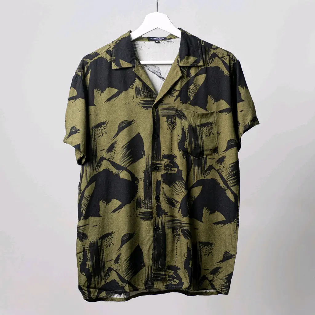 Kemeja Pria Hawai | Kemeja Pantai Abstrak Vintage Casual lengan pendek Hem Lembut Motif Santai