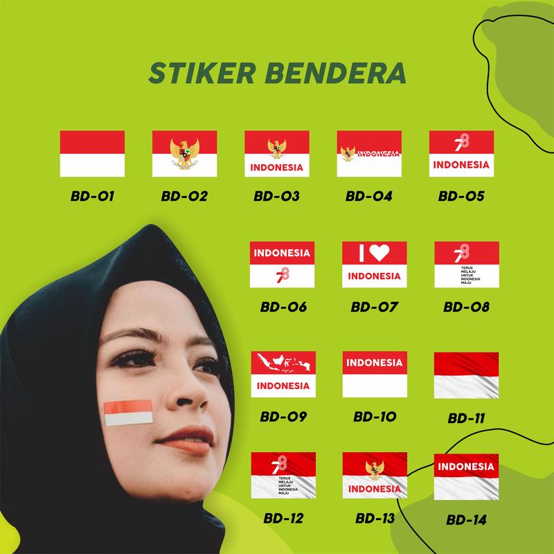 [100PCS] STIKER BENDERA / STICKER KEMERDEKAAN / STIKER INDONESIA / STIKER BENDERA PIPI TERMURAH 0