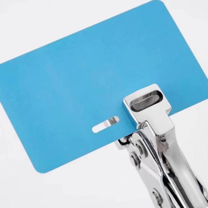 Product Introduction of 3-in-1 Metal Manual Punching Pliers-Elliptical Hole, Circular Hole & Round Corner Punching Machine for PVC Cards, ID Badges and Paper Card-Durable PVC Slot Puncher 4