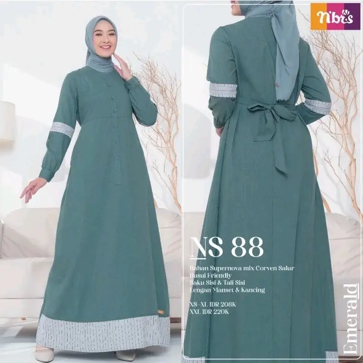 SALE GAMIS NIBRAS NS 088 EMERALD SZ S - GAMIS MURAH - DISKON